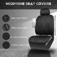 thumbnail image 3 of Car Grand neoprene waterproof car seat covers full set wet suit all weather non slip durable universal fit SUV sedan truck van automotive arm rest airbag compatible black, 3 of 6