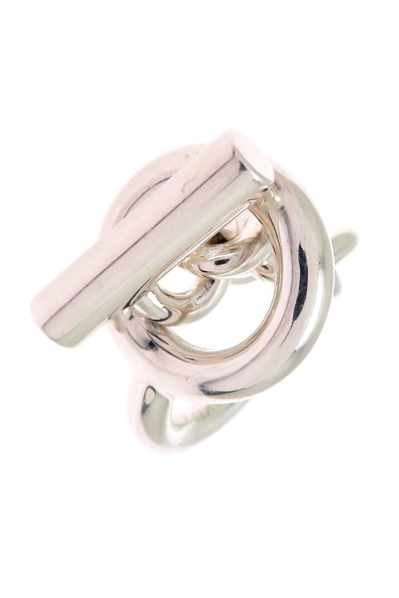 Pre-Owned Hermes Herms #48 SV925 Croisette GM Women's and Men's Ring, Silver 925 (Good)