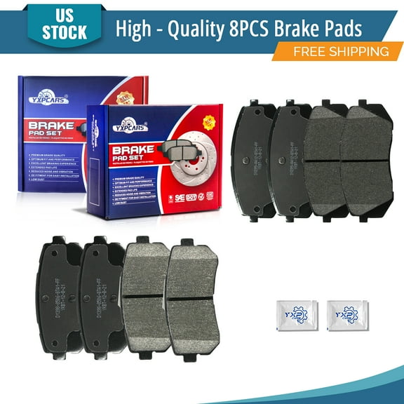 YXPCARS 8PCS Front & Rear Ceramic Brake Pads(BD1295 BD1398) for Hyundai Tucson 2010-2017 Kia Cadenza 2014-2016 Sportage 2011-2015