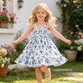 thumbnail image 2 of MEZZALL Girls Dress Floral Print Smocked With Bow And Ruffled For Party Beach Sleeveless Spaghetti Strap Stylish Dresses, 2 of 5