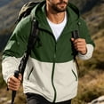 thumbnail image 4 of Mens Golf Hiking Jacket with Hood Windproof Light Weight Windbreaker Outdoor Fishing Raincoat Zipper Pockets Size 3XL Army Green, 4 of 9