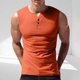 thumbnail image 4 of pstuiky Camiseta sin mangas para hombre, Top deportivo informal de malla de color sólido para hombre, transpirable, sin mangas, cuello redondo, medio botón Chaleco de hombre l, 4 of 9