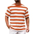 thumbnail image 2 of ShiShine Men's Short Sleeve Crew Neck Striped T-Shirt Casual Classic Tee Soft Breathable Top for Daily Wear Summer, 2 of 5
