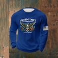 thumbnail image 2 of Men's 4th of July Shirts 250 Anniversary USA Sweatshirt with Eagle Print Neck Loose Pullover Tops Long Sleeve Patriotic Shirts, 2 of 3