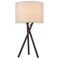 thumbnail image 6 of Kira Home Sadie 14" Mid Century Modern Tripod Mini Table Lamp, Honey Beige Drum Shade, Metal Body, Oil Rubbed Bronze, 6 of 7