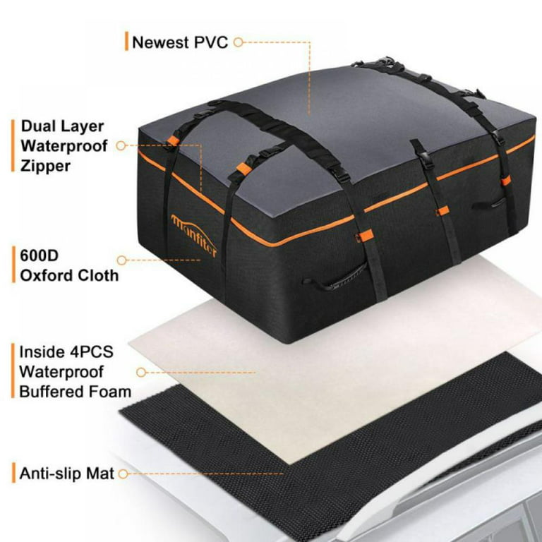 Car Storage Net, Universal Car Roof Bag With Zipper,black Luggage