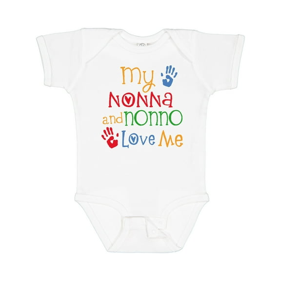Inktastic My Nonna and Nonno Love Me Grandchild Boys or Girls Baby Bodysuit