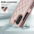 thumbnail image 3 of Allytech Galaxy Z Fold5 5G Case with S Pen Holder, Premium PU Leather Stand Cards Slots Large Space Shoulder Lanyard Hand Wrist Shockproof Wallet Case Cover for Samsung Galaxy Z Fold 5 - Rosegold, 3 of 9