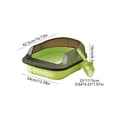 thumbnail image 3 of Semi Enclosed Cat Litter Box with High Sides, Splash Proof Kitty Litter Pan with Scoop, Spacious Open Top Cat Toilet Tray, Easy Clean Plastic Litter Box for Small Cats and Kittens, 3 of 6