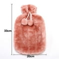 thumbnail image 2 of 2L Explosion Proof Plush Cold-proof Removable Hot Water Bottle Cover Winter Protective Case Faux Fur Fleece Heat Preservation Covers PURPLE, 2 of 8