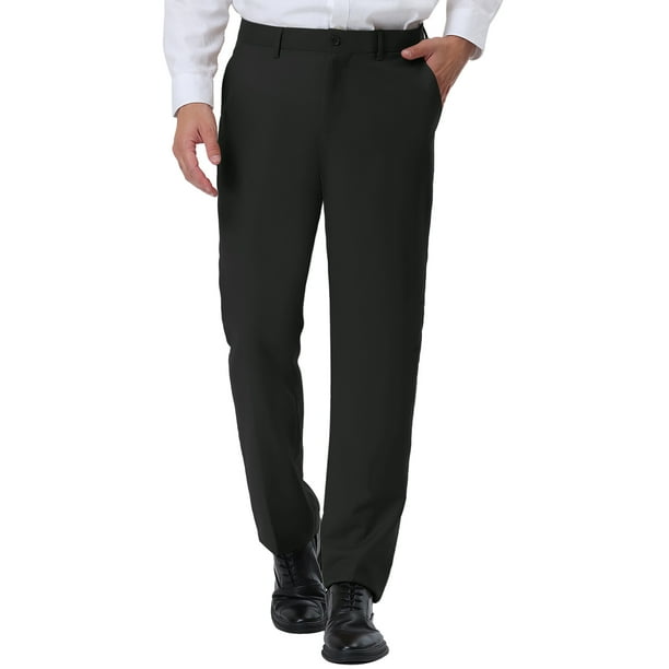 Straight Fit Flat-Front Trousers