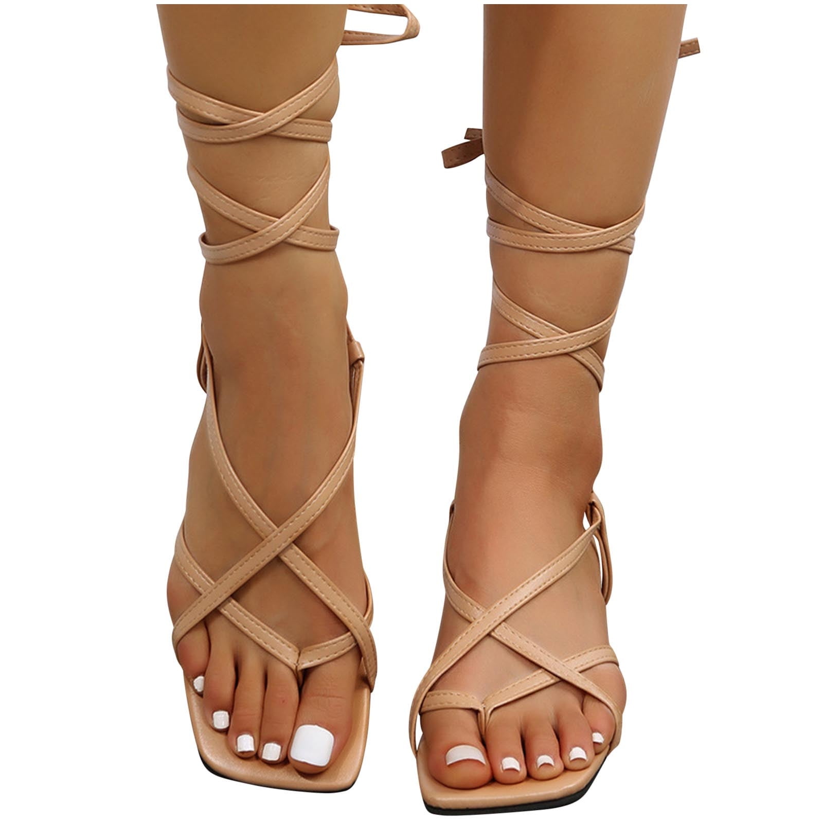 Juebong Sandals clearance Lace up Flat Sandals, Wedding Dresssy