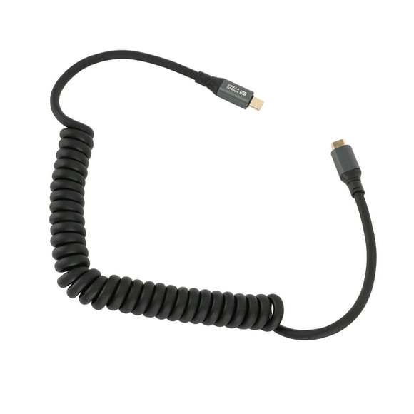 PD100W Fast Charging, 20Gbps 20V5A 8K 60hz Sound Video Spring Spiral USB C to USB C Cable, Double Head Data Cable for Thunderbolt 3, IOS 15, for Tablet, Laptop, Mobile