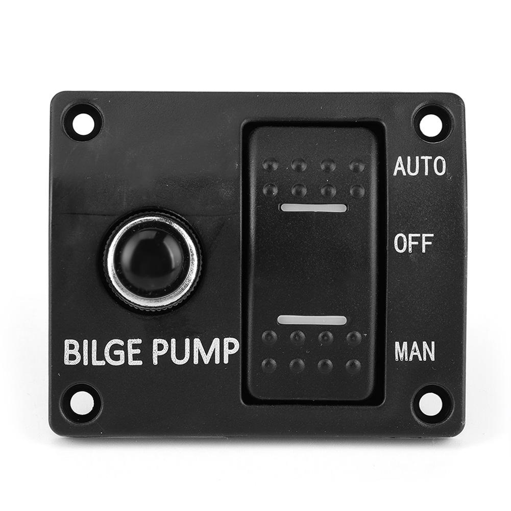 Tebru Bilge Pump Control,3Way Bilge Pump Switch Panel Auto/Off/Manual
