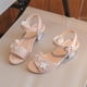 thumbnail image 5 of Sandalias de Tacón Alto para las Mujeres Punteado Strass Arco Estilo Verano Zapatos de Rendimiento para las Mujeres de la Escuela Secundaria Y los Niños, 5 of 6