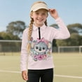 thumbnail image 3 of Psesaysky Girl's Cartoon Koala Rose Print Sweatshirt Long Sleeve Graphic Sweatshirt Half Zip Pullover Preppy Athletic Tops Cute Winter Clothes Jacket Trendy 10-11 Years, 3 of 6