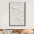thumbnail image 3 of PixonSign Framed Wall Art Geometric White Brush Stroke Waves Abstract Shape Paintings Minimalism Modern Art Decoration Contemporary Canvas Prints Fine Art Cool for Rooms - 24"x36" White, 3 of 5