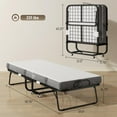 thumbnail image 7 of Demi Bonn 78.75" x 35.5" Folding Bed with 4.9" Thickness Mattress, Twin Size Steel Frame, Portable Roll-Away Bed for Adults, Strong Steel Construction, Black, 7 of 7