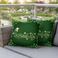 thumbnail image 4 of St. Patrick's Day Pillow Covers 2 Pack Vintage Country Green Shamrocks Leaf Ombre Green Pillowcase Waterproof Outdoor Throw Pillow Cover for Patio Garden Square Cushion 16”x16”, 4 of 9
