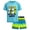 Blue Surf, variant on Quad Seven Boys' Rashguard Set - Short Sleeve Swim Shirt and Bathing Suit Set (Size: 4-12)