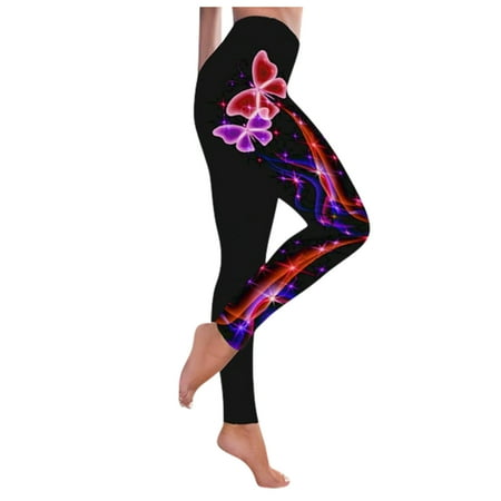 

Printed Tights for Women with Designs High Waisted Elastic Waistband Casual Joggers Tummy Control Yoga Leggings