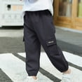thumbnail image 2 of Bovxnpu Boys Cargo Joggers Pants, Elastic Waist Casual Joggers Trousers Hiking Pants Sports Spants Outdoor Bottom for Kids 4-5 Years, 2 of 8