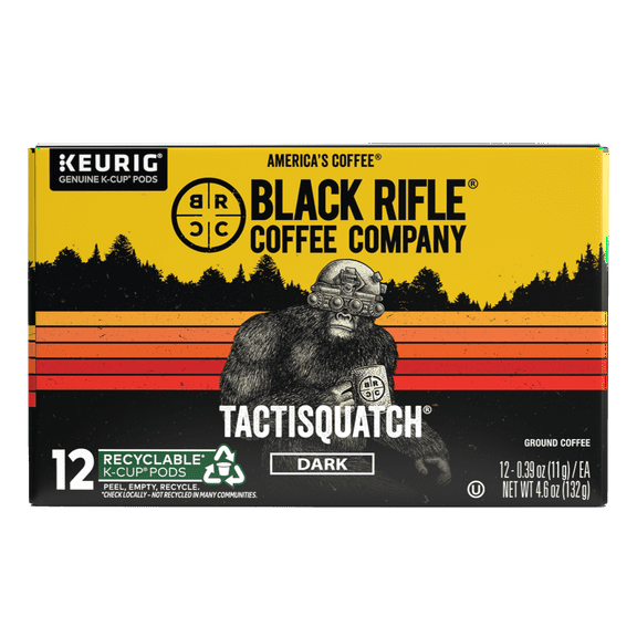 Black Rifle Coffee Company Tactisquatch Keurig K-Cup Pods, Dark Roast, 12 Ct