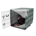 thumbnail image 5 of Geometric Dog Crate Cover, Repetitive Pattern of Vertical Zigzag Lines and Rhombuses Lozenges, Easy to Use Pet Kennel Cover Small Dogs Puppies Kittens, 7 Sizes, Teal Blush and Khaki, by Ambesonne, 5 of 6