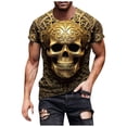 thumbnail image 3 of YUIVH Men's Summer Tops Versatile Daily Tees Street Cool Round Neck Short Sleeved T Shirt Fashion Short Sleeved T Shirt Tee Shirts for Men, 3 of 4