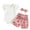 style-02 White, variant on JUMEYU Cute Baby Girl Clothes 3Pcs Baby Girl Short-Sleeve Letter Print Romper & Floral Print Layered Ruffled Shorts & Headband Set 0 3 6 9 12 18 24 Months (Blue,0-3 Months)