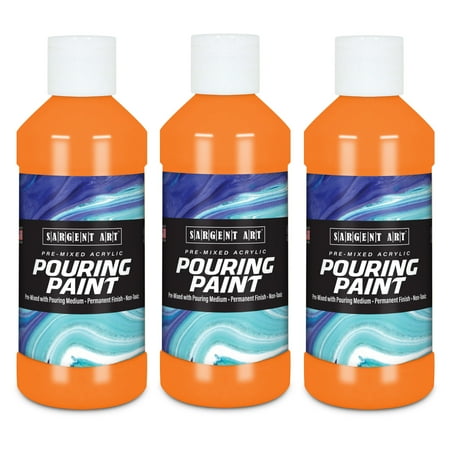 UPC: 0194629117574 | Sargent Art Acrylic Pouring Paint 8 oz Orange Pack of 3