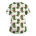 thumbnail image 5 of Printed Scrub Tops,Women's V-Neck Valentine's Day Print Short-Sleeve Pocket Side-Slit Nursing Scrub Top - Cyan - XXL, 5 of 6