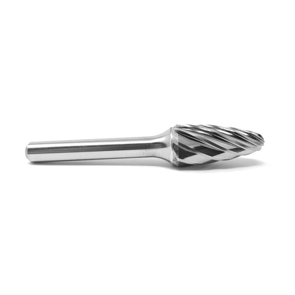 HELONGCO Aluminum Cut 1/2" x 1" Carbide Burr Bur Tool Die Grinder Bit, SF-5NF, 1/4" Shank