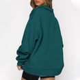 thumbnail image 3 of Babysbule Womens Pullover Fall Solid Sweatshirts Casual Winter Lapel Zip Up Pullover Long Sleeve Quarter Zip Hoodie, 3 of 6