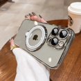 thumbnail image 3 of Transparent Plating Luxury Standing Holder Magnetic Case For iPhone 15 Plus 14 13 12 11 Pro Max For Magsafe Ring Bracket Cover, 3 of 5
