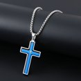 thumbnail image 4 of QDhaobang Long JESUS CROSS Necklaces for Men Jewelry 14K White Gold Chain Necklaces Jewelry corrente masculina DB 60cm BOX SR, 4 of 6