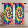 thumbnail image 5 of Blackout Kids Curtains,Colorful Rainbow Tie Dye Spiral Pattern Childrens Insulated Curtains Set Of 2,Bedroom Essentials,Toddler Room Decor 52"x63", 5 of 5