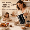 thumbnail image 3 of Electric Kettle, 1L Stainless Steel Tea Kettle with 7 Temperature Presets, 1200W Fast Boil Hot Water Boiler, 4H Keep Warm, Auto Shut-Off & Boil-Dry Protection, BPA-Free, Black, 3 of 9