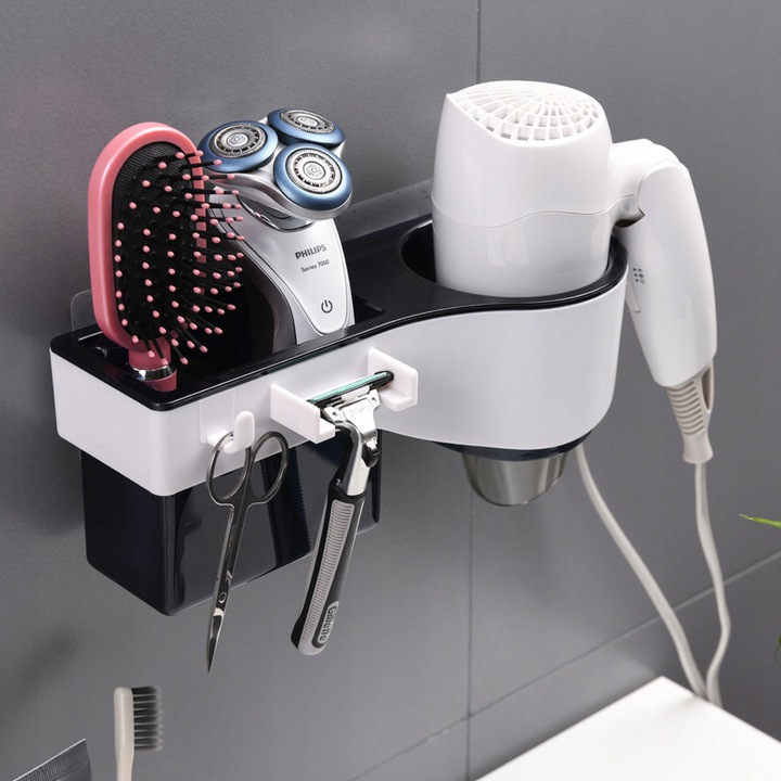 SHARKDOOK Bathroom Shelves Hair Dryer Shelf Hair Dryer Shelf Blue