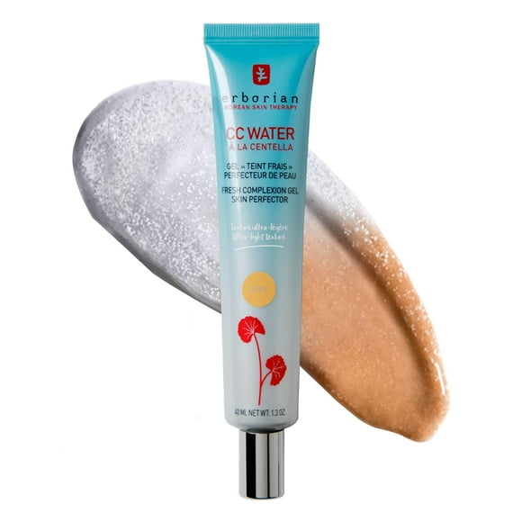 Erborian CC Water with Hyaluronic Acid, Doré - Ultra-Light Aqua Gel Color Corrector with Centella Asiatica & Hyaluronic Acid - Plump, Softer & Hydr
