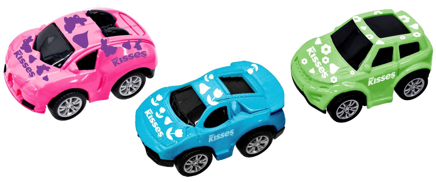 Hershey KISSES Pull-Back Mini Die-Cast Race Car in Surprise Capsule – Candy-Themed Toy Vehicle