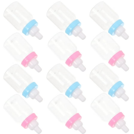 EXHUMKY 12Pcs Pink Small Plastic Bottles For Baby Shower 3.5X1.6X1.6in