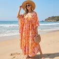 thumbnail image 6 of Justay Story Kaftan Dresses for Women Cover up One Size Swimsuit Beach Dresses Yellow, 6 of 9