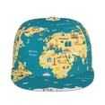 thumbnail image 2 of Fotbe World Map With Landmarks Flat Bill Visor Cap Classic Snapback Hat Polyester Foam Trucker Hat Trucker Cap Adjustable Baseball Cap, 2 of 9