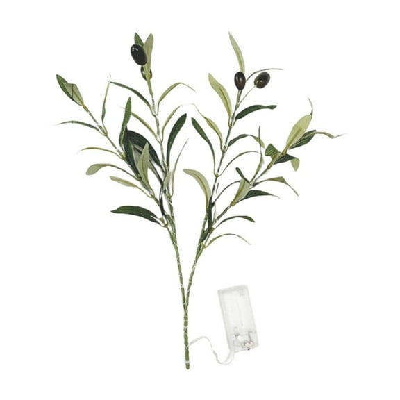15IN Lighted Olive Branches LED with Timer Battery Operated Artificial Greenery Twig Lights for Indoor Outdoor Home Wedding Décor, Artificial Plants and Flowers