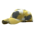 thumbnail image 3 of Women Mens Cotton Tie Low Profile Baseball Cap Yellow+White Yellow+White, 3 of 5