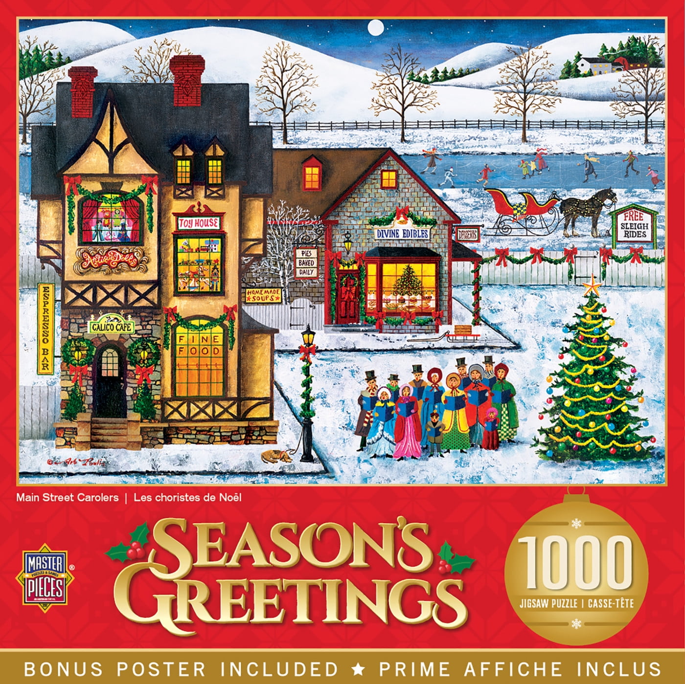 MasterPieces Holiday Main Street Carolers - Carolers Singing 1000 Piece Jigsaw Puzzle by Art Poulin