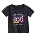 thumbnail image 3 of lnmuld Girls Cute Summer Tops Graphic Print Short Sleeve Tee Shirt Casual Crewneck Top for School Season Comfortable Daily Wear Color:Black,Size:3-4 Years, 3 of 4