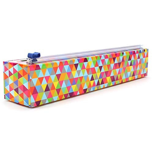 Chicwrap Triangle Refillable Plastic Wrap Dispenser/Slide Cutter and 250' of Professional BPA Free Plastic Wrap