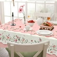 thumbnail image 2 of Mothers Day Tablecloth, Rosette Butterfly Tablecloth, Pink Roses Table Cloth,Wrinkle Resistant and Washable Rose Tablecloth,Perfect for Kitchen,Dining,Outdoor,Patio,Party, Rectangle 60 x 120inch, 2 of 6